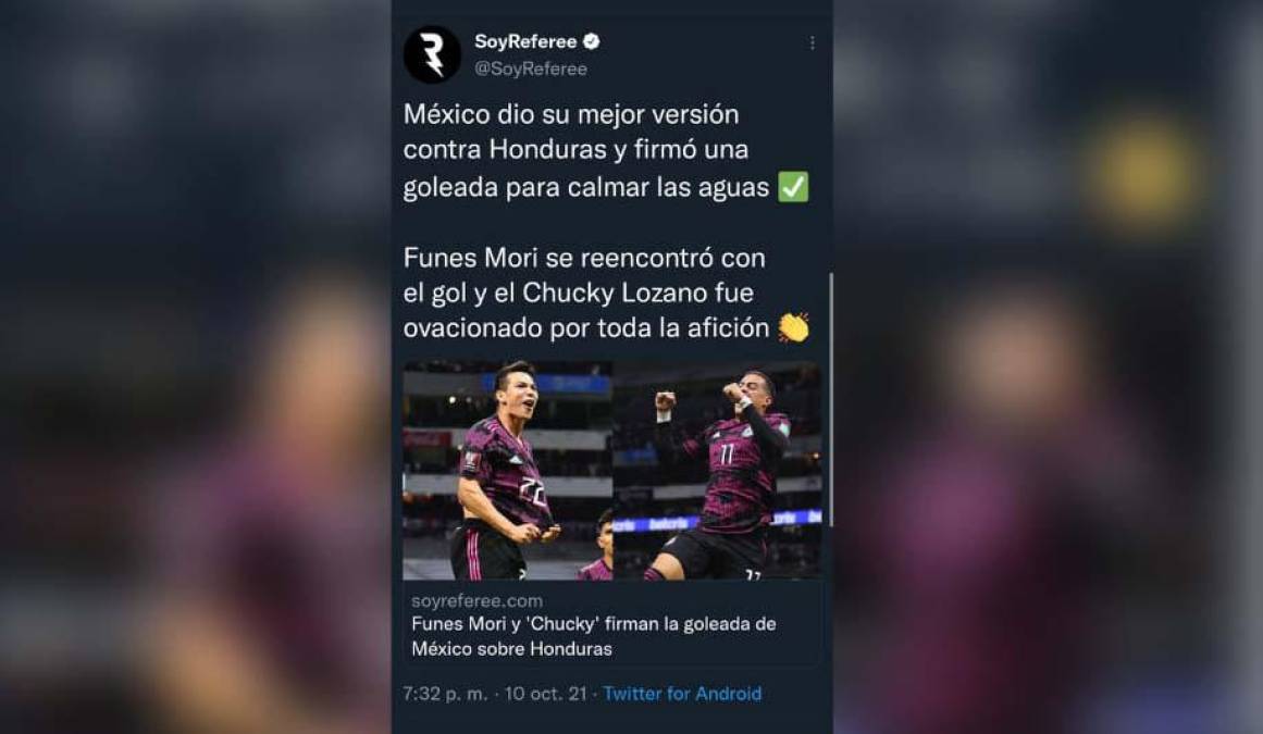 La prensa mexicana ha expresado su alegría tras la goleada de 3-0 que le propinó su selección a Honduras que no metió las manos.