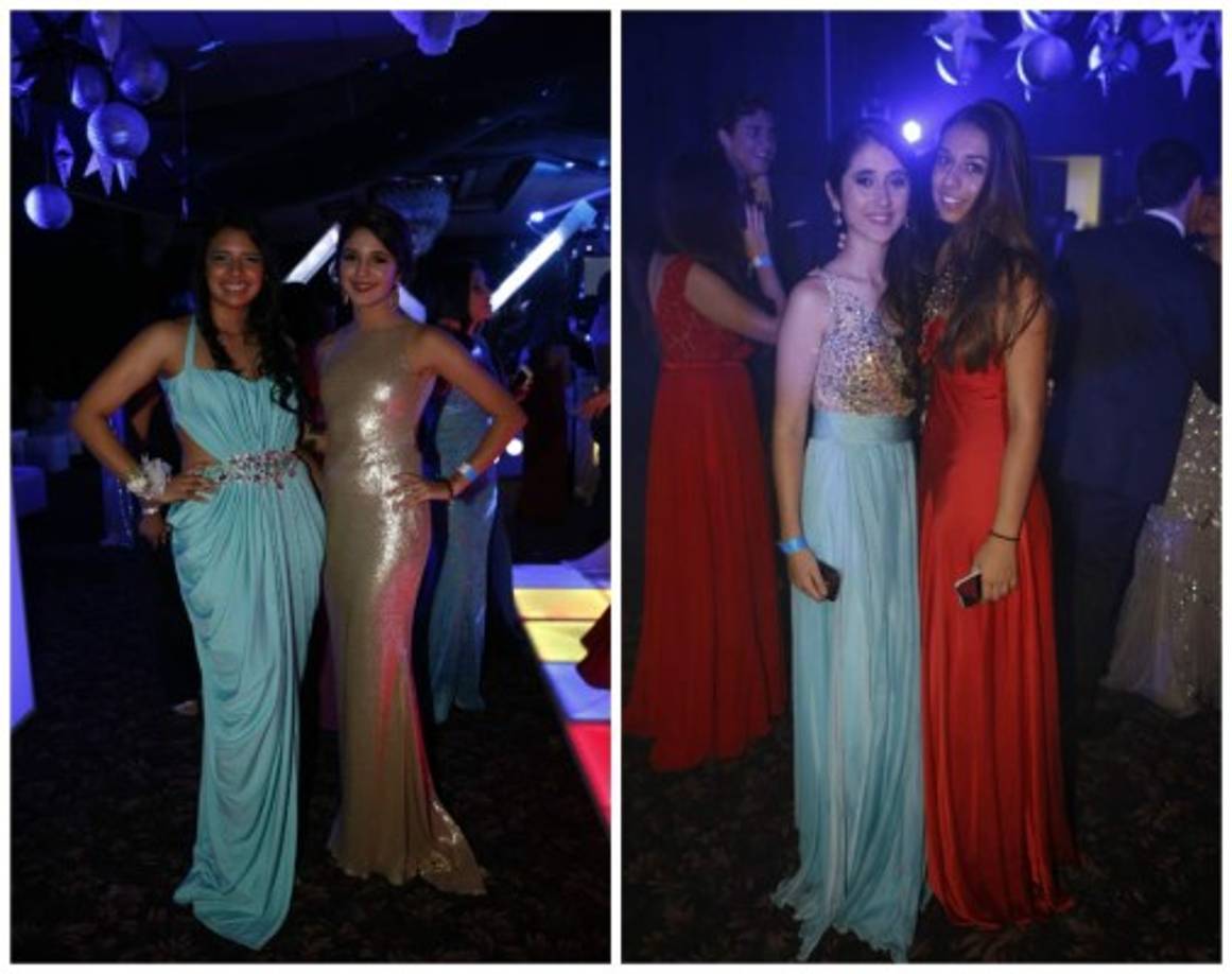 Angélica Mejía e Isabela Buezo con Nicole Handal e Isabela Ramírez .