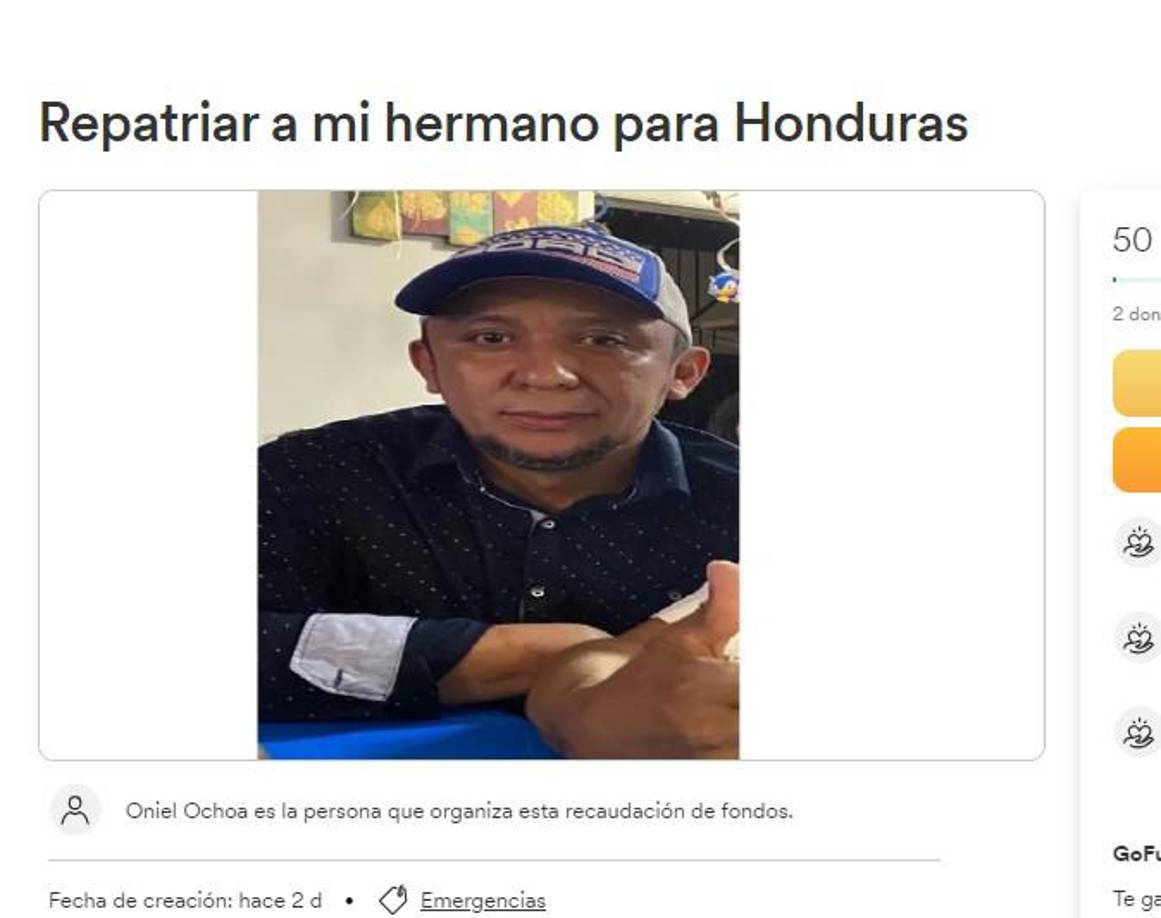 La familia de Jairo Herrera ha activado una cuenta en Gofundme para que las piersonas de buen corazón les ayuden a repatriar su cuerpo. Si quiere donar siga este enlace: <a rel="nofollow noopener noreferrer" href="https://www.gofundme.com/f/repatriar-a-mi-hermano-para-honduras?member=29777847&amp;sharetype=teams&amp;utm_campaign=p_na%20share-sheet&amp;utm_medium=social&amp;utm_source=facebook&amp;fbclid=IwAR0oPs4nPAZc9lkGti-xZgAuMCnRAyIOMv0P1HiRjNQV3tK8Y5SFDADbLds" target="_blank">Gofundme</a>