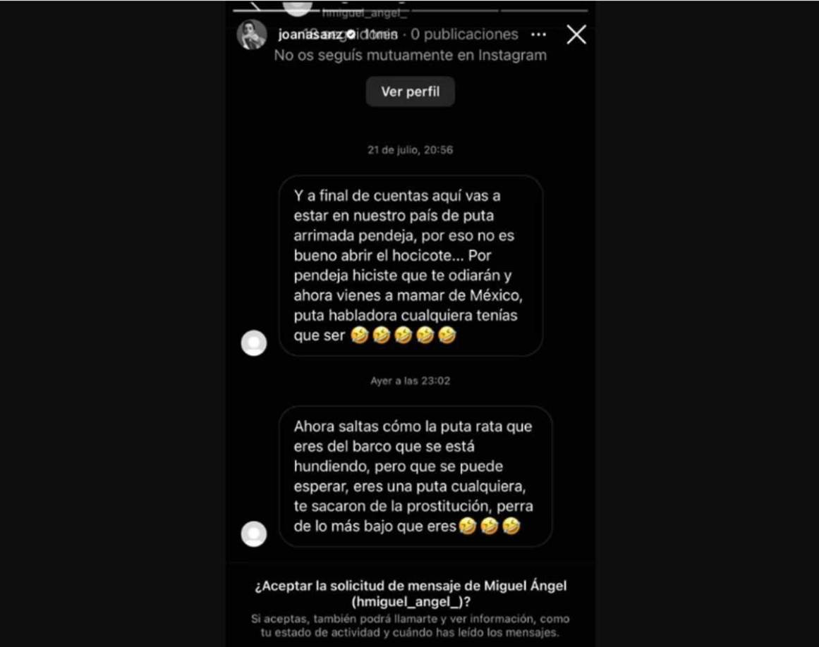 Otros usuarios le achacan de haber borradotodas sus fotos con Dani Alves en Instagram: “Ahora saltas como la p*** rata que eres del barco que se está hundiendo, pero qué se puede esperar, eres una p*** cualquiera, te sacaron de la prosti****, pe*** de lo más bajo que eres”.