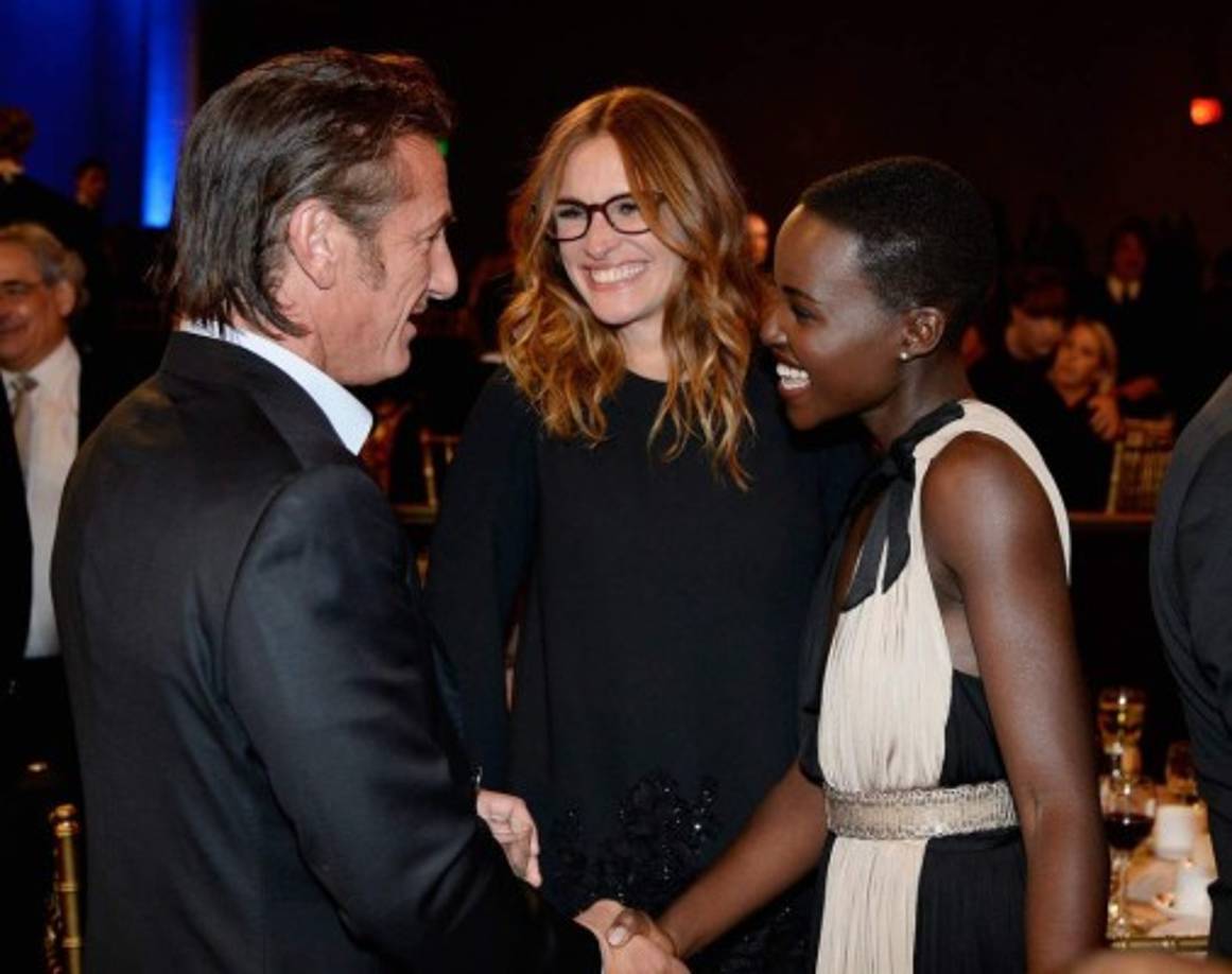 Sean Penn, Julia Roberts y Lupita Nyong'o.