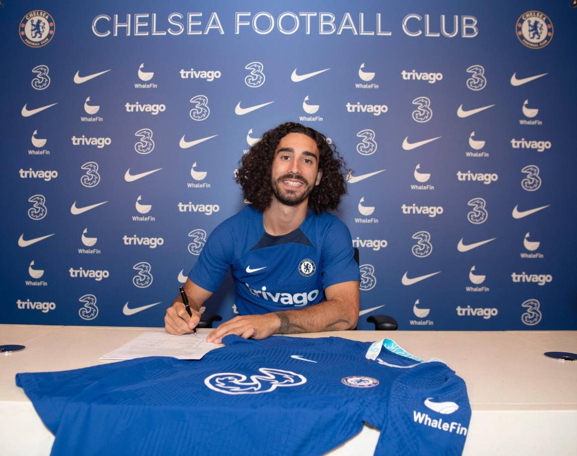 OFICIAL: El Chelsea fichó al defensa español Marc Cucurella procedente del Brighton, rival de la Premier League, por seis años, anunció el club londinense.