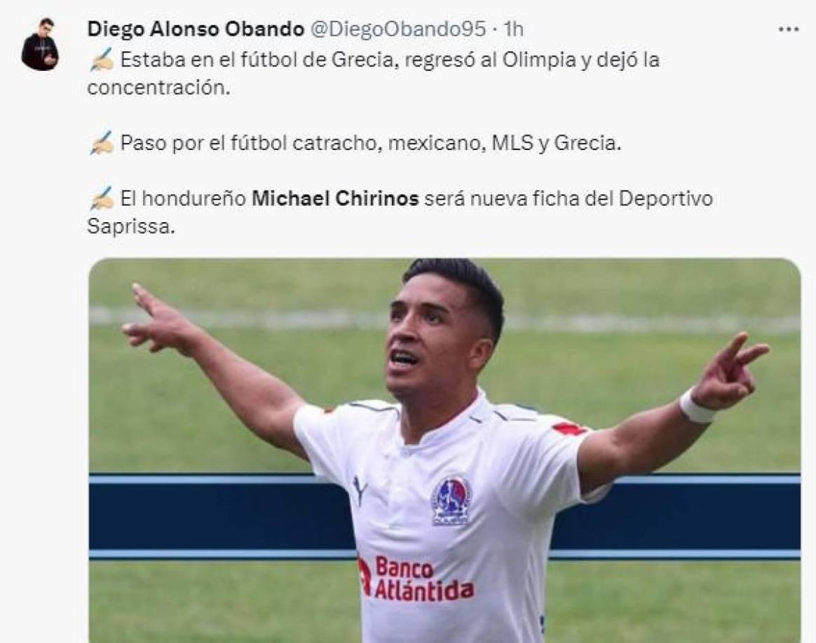 Diego Alonso Obando, periodista de Costa Rica en MultimediosCR, destaca la carrera de Michael Chirinos.