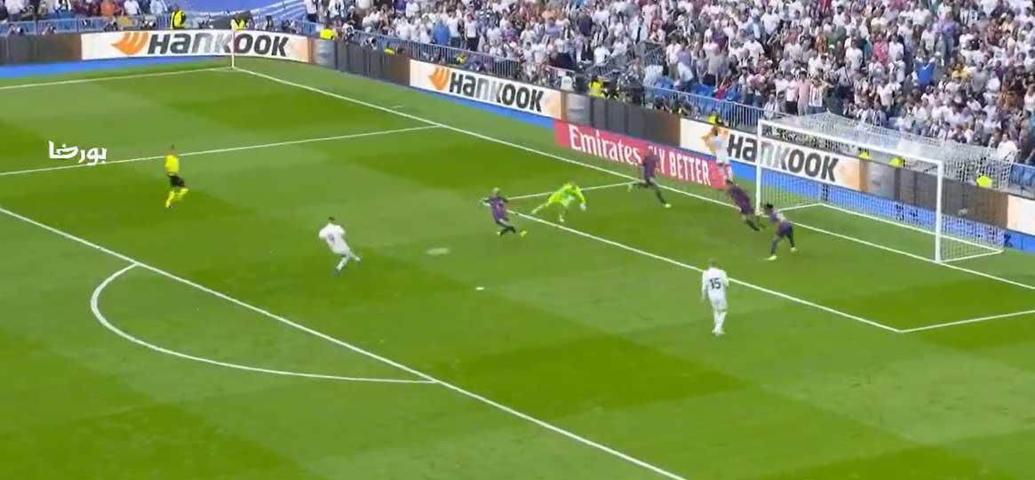 Así fue el gol de Benzema que abrió el marcador en el clásico Real Madrid - Barcelona