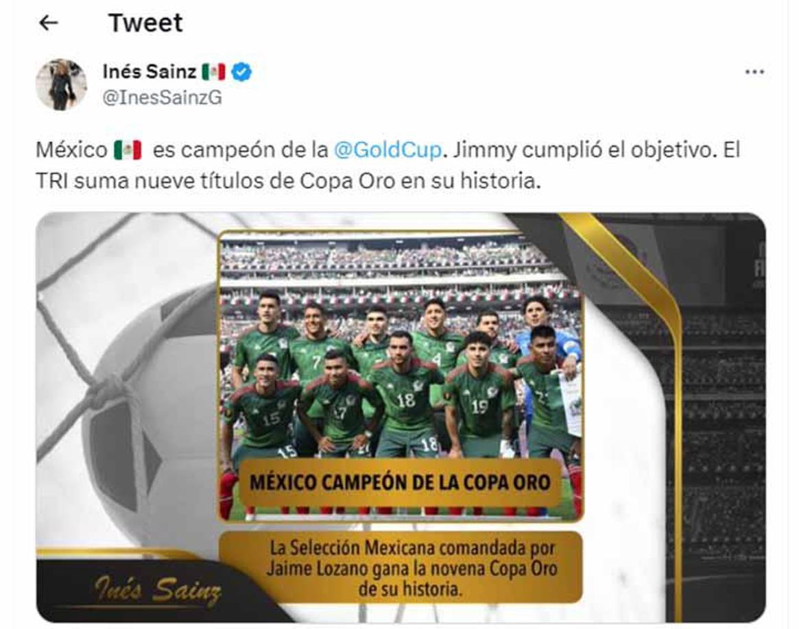 Inés Sainz de TV Azteca. 