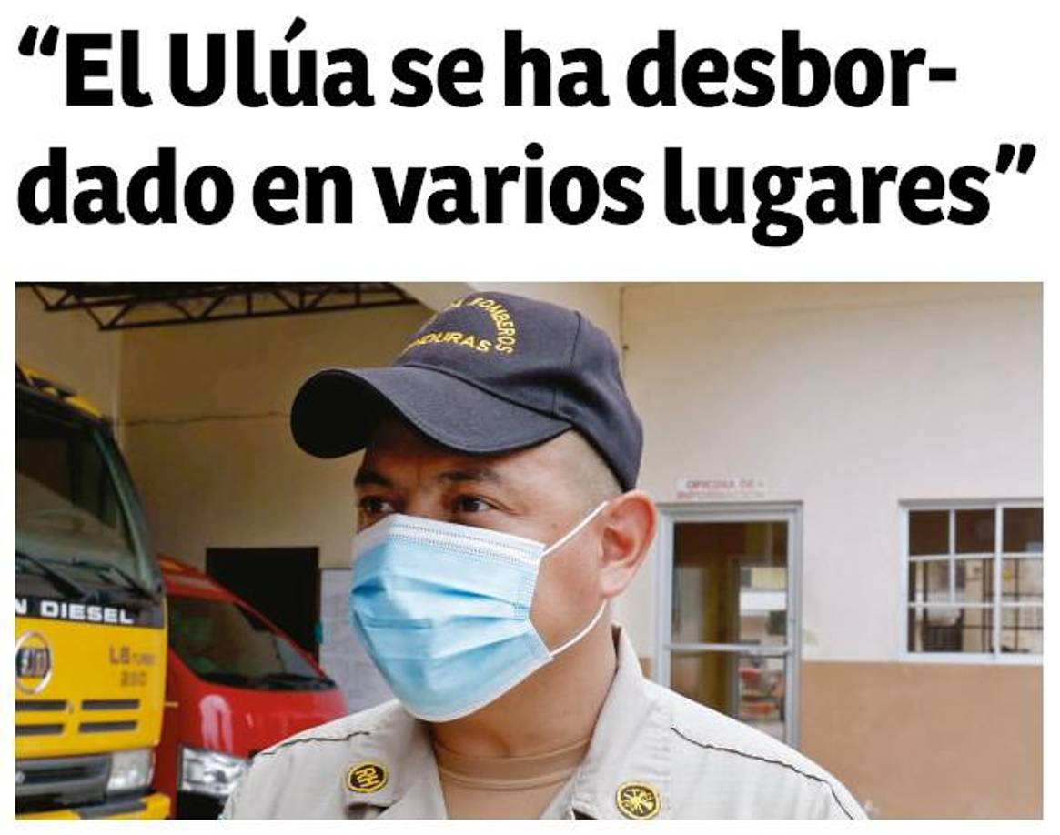 Erick Mejía, sargento del Cuerpo de Bomberos en el norte de Honduras, lamentó que todavía haya muchas familias renuentes a salir de sus casas pese a las condiciones climáticas inestables. El uniformado indicó que la institución ha trabajado hasta con lanchas para sacar a las personas en riesgo, sobre todo después de que el río Ulúa se saliera de su cauce en varios lugares del municipio.