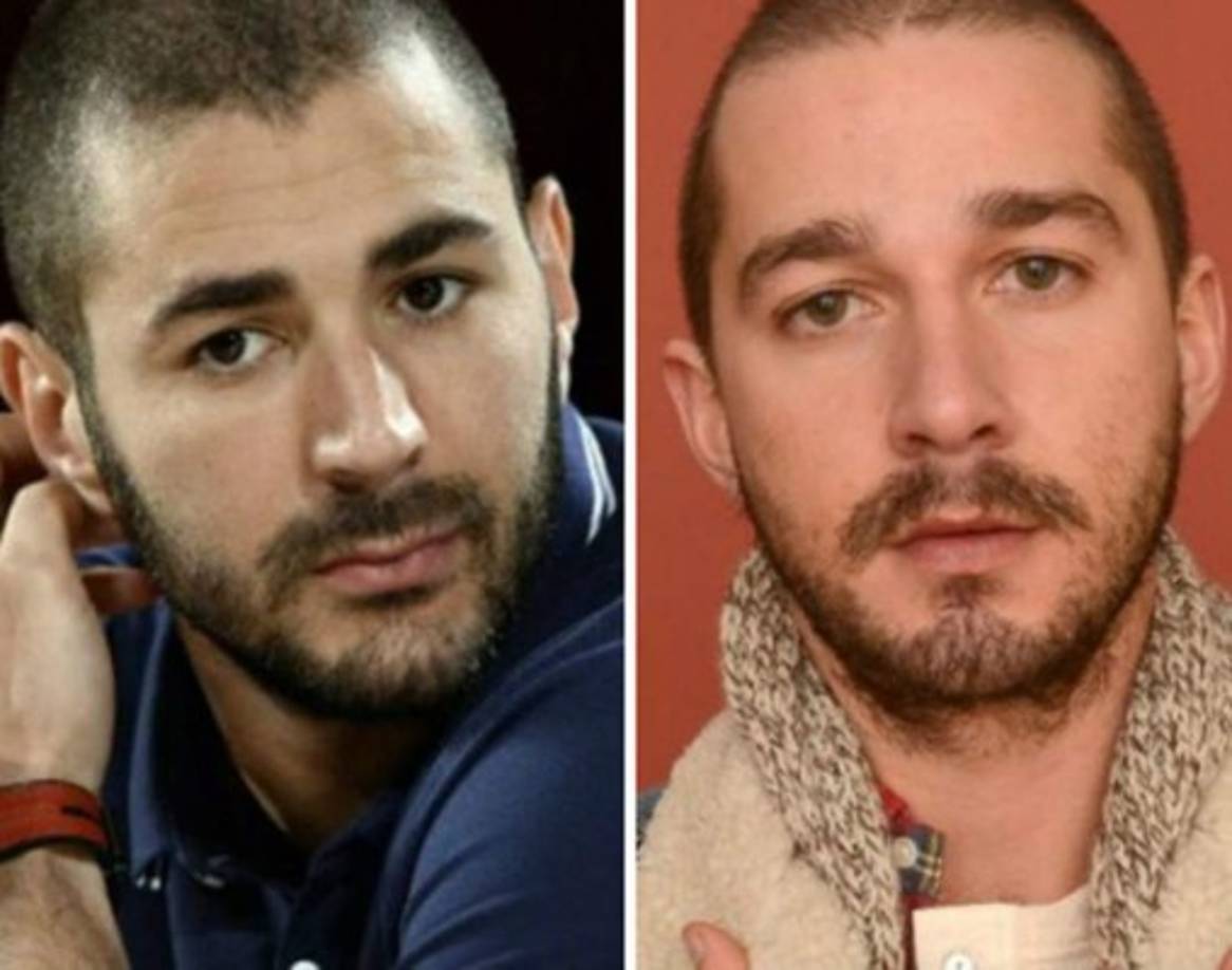 Karim Benzema y su 'doble', el actor Shia LaBeouf.