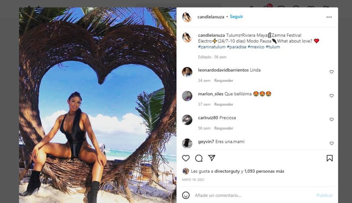 Candle también tiene cuenta de Instagram, pero rara vez actualiza su contenido. 