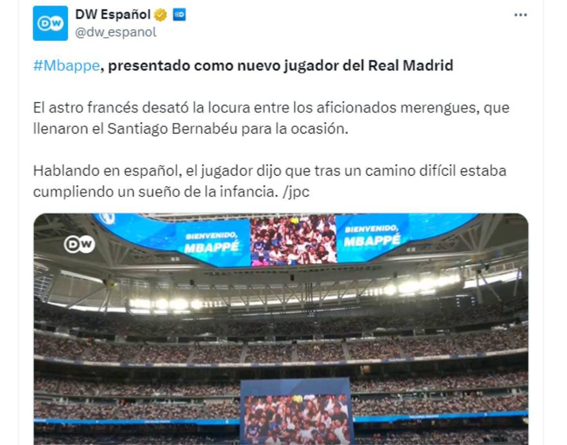 La presentación de Mbappé en el Santiago Bernabéu trascendió a nivel mundial.
