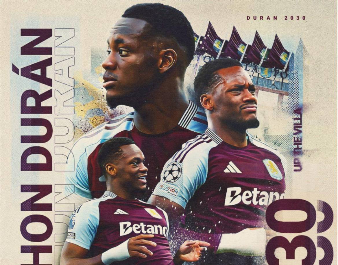 El <b>Aston Villa </b>anunció la prolongación de contrato de<b> Jhon Durán</b> (20), cuyo vínculo fue ampliado de 2028 a 2030 incluyendo además una buena mejora en cuanto a su salario.