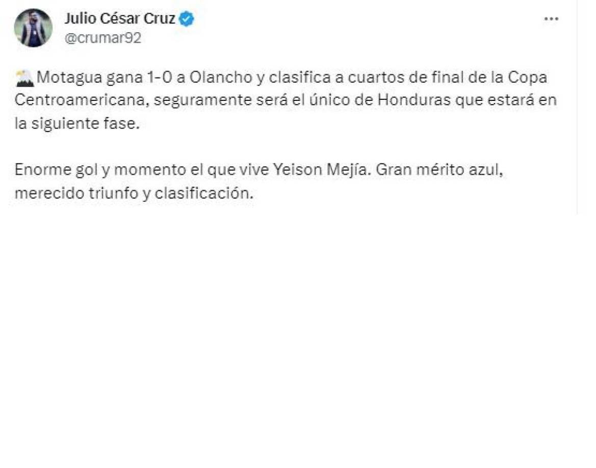 Julio Cruz, periodista hondureño: “Seguramente, será el único de Honduras que estará en la siguiente fase”.