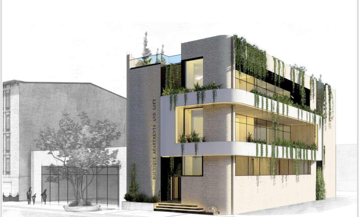 El diseño respeta la infraestructura de ladrillos del edificio combinándola con elementos modernos y sustentables.