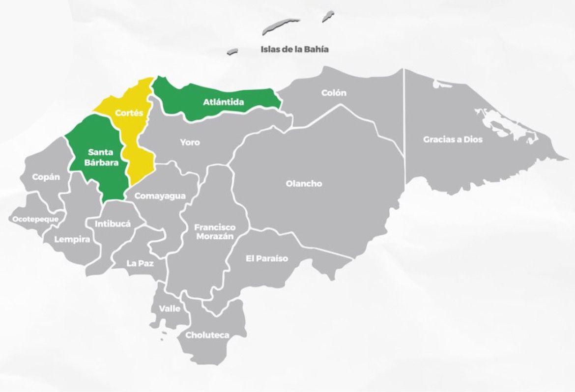 Alerta amarilla en Cortés por lluvias de cuña de alta presión