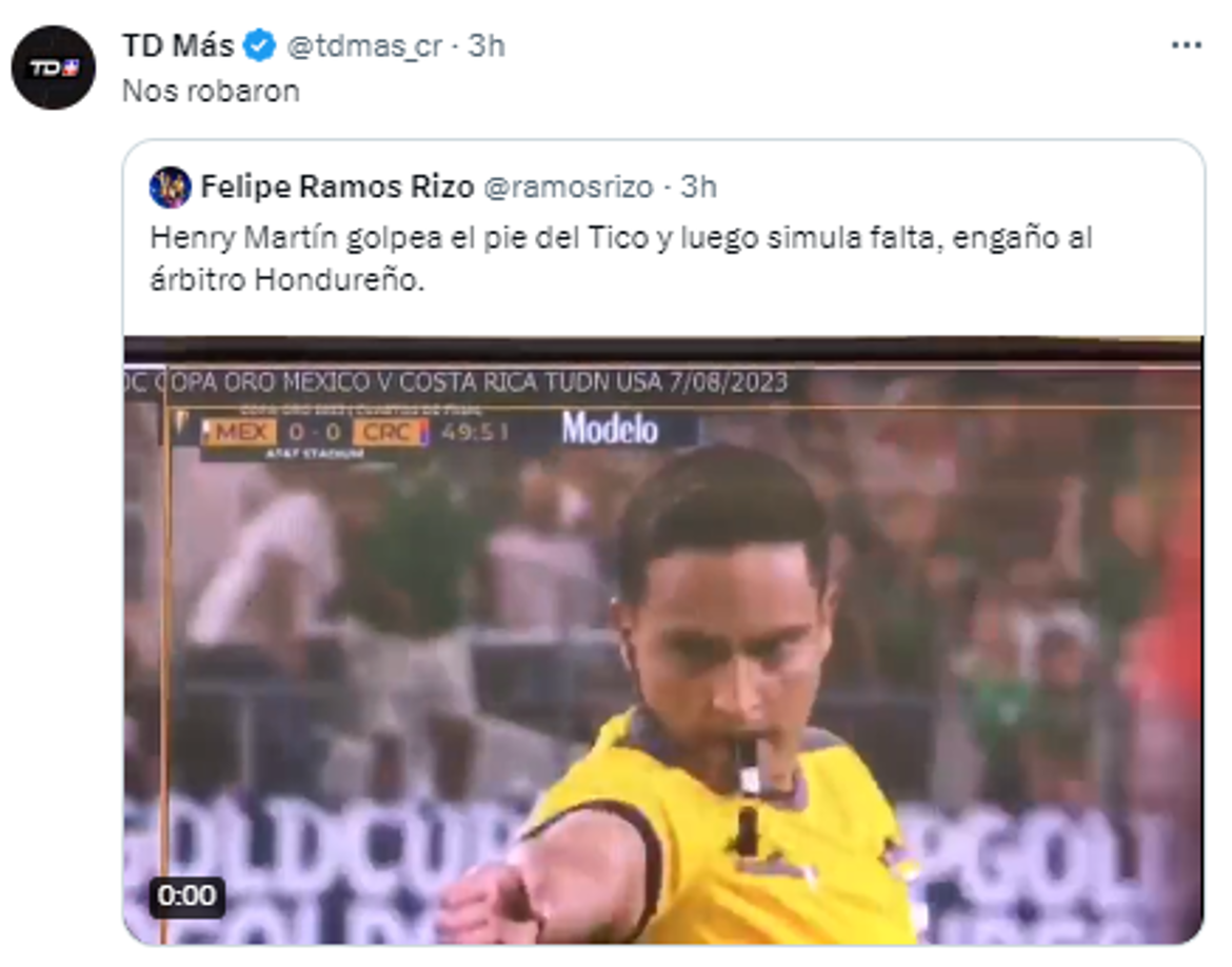 TD Más compartió un video sobre el penal sancionado: “Nos robaron”.