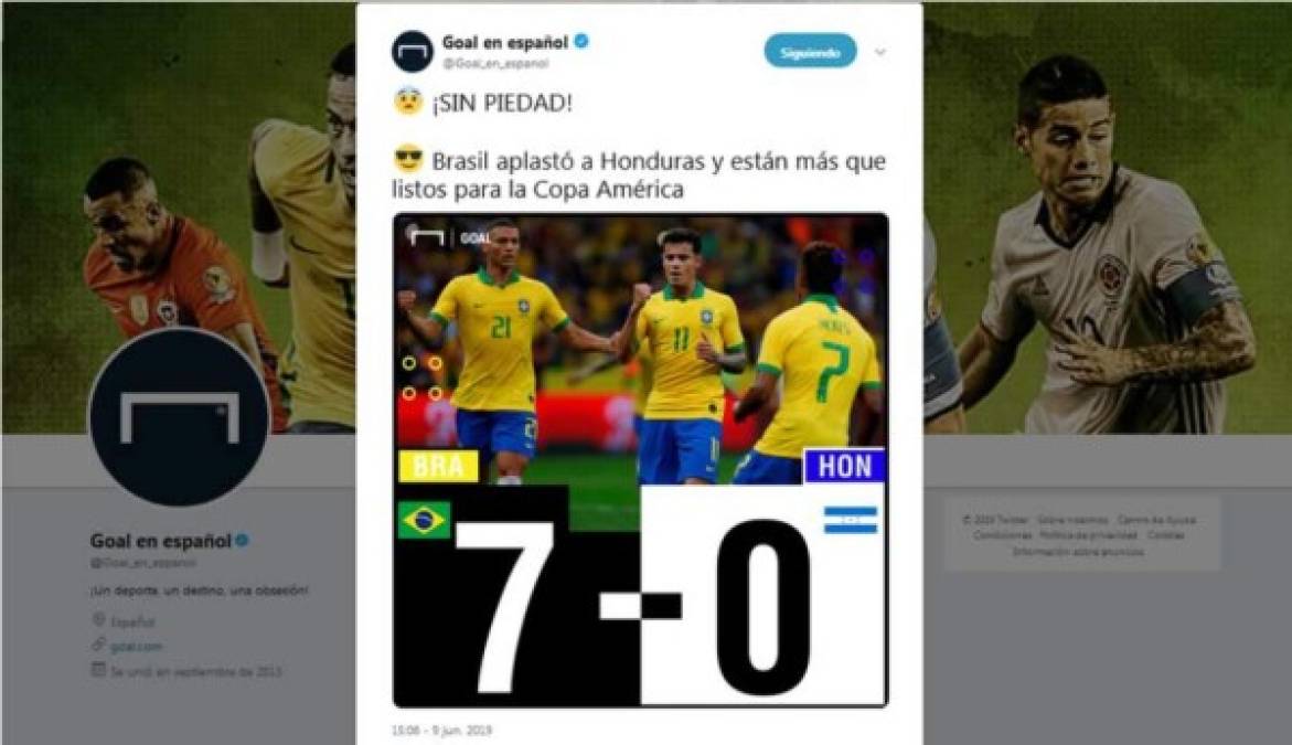 Diario Goal en español - '¡Sin piedad! Brasil aplastó a Honduras y están más que listos para la Copa América'.