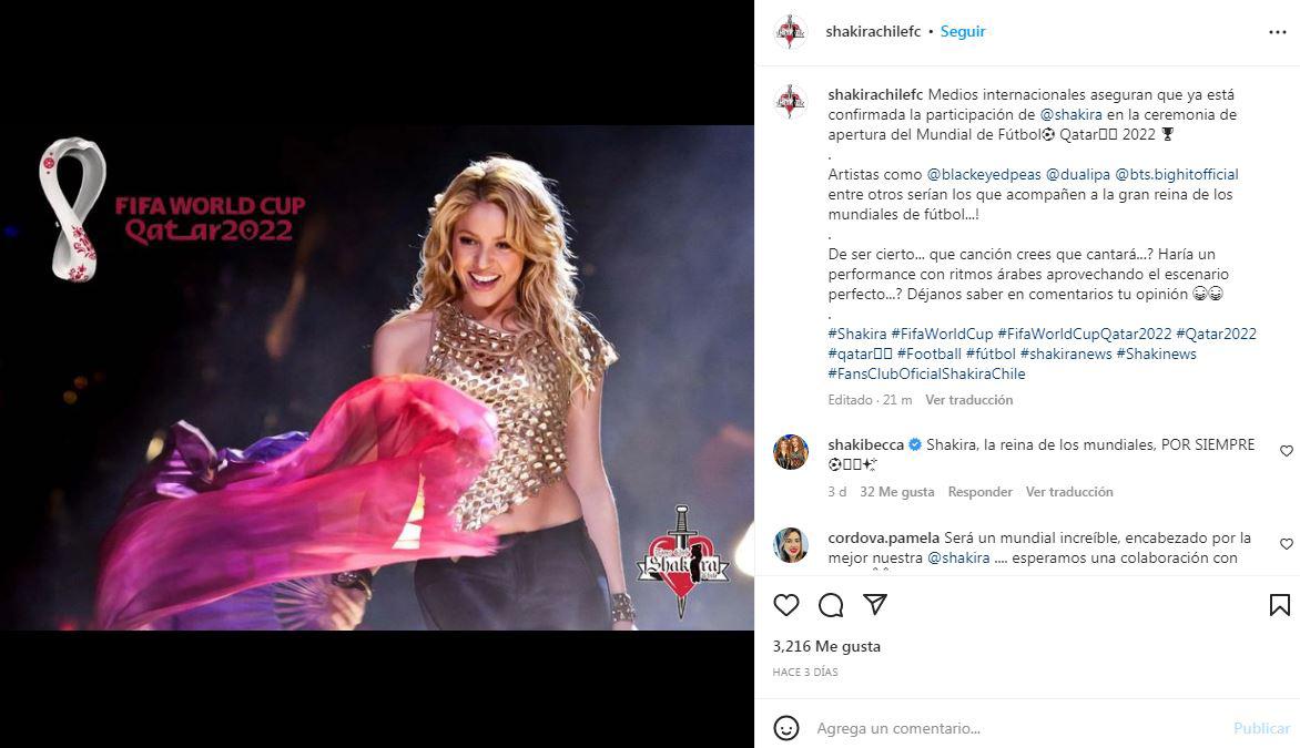 Suena fuerte la versión de que Shakira será la encargada de inaugurar el Mundial de Fútbol.
