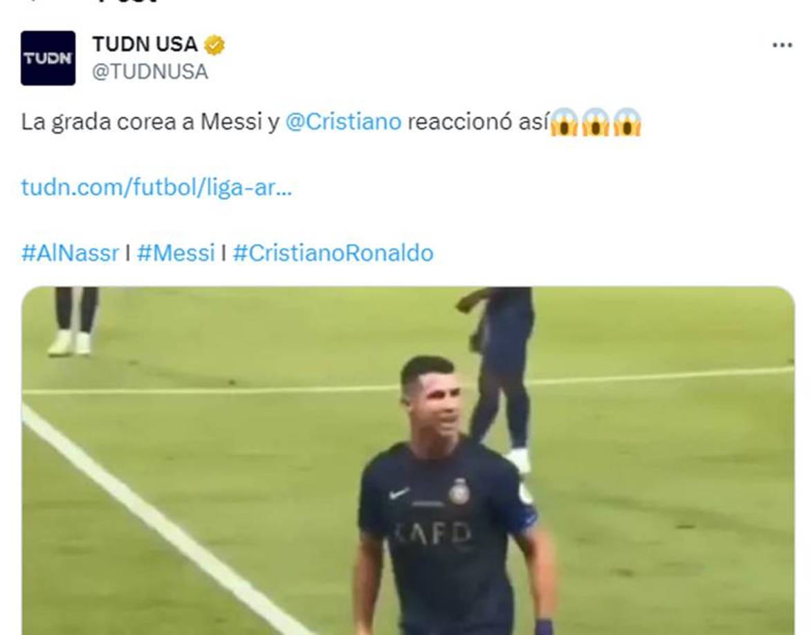  Cristiano sonrío con algo de ironía y les hizo un gesto para callarlos, lo que encendió aún más al estadio. También pareció haber hecho un gesto con el dedo índice, como si el fuera el ‘1’.