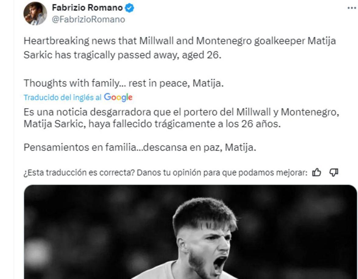 La noticia ha generado revuelo mundial. Así lo informó Fabrizio Romano.