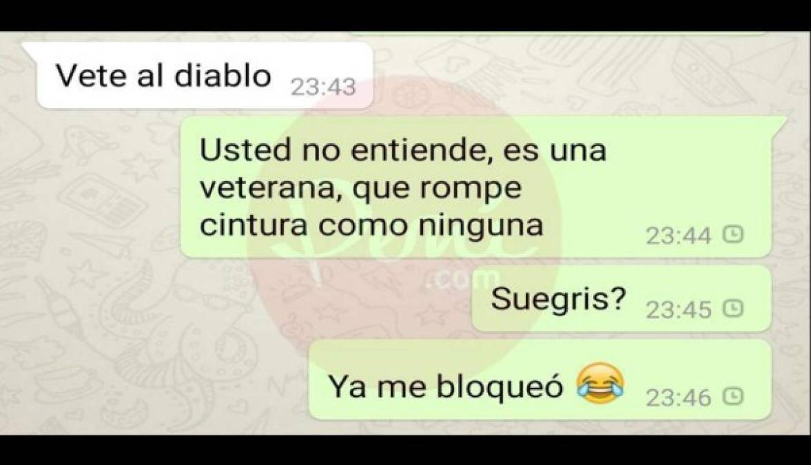 Nunca se dio cuenta de que su yerno le estaba jugando una broma.<br/><br/><br/>Se trataba de la canción de Baby Ranks, Tony Tun Tun, Wisin, Yandel, Hector 'El Bambino' y Daddy Yankee - <br/><br/>Este menor que usted...<br/>La quiere conocer...<br/>Con su forma de actuar...<br/>Me va a enloquecer...<br/>La tengo en mi soñar...<br/>Acaricio su piel...<br/>Le quiero confesar...<br/>Yo...<br/><br/>(Tony Tun-Tun)<br/><br/>No me importa que usted sea mayor que yo<br/>Hoy la quiero en mi cama<br/>Y no malinterprete mi intención<br/>Es que no aguanto las ganas<br/>Por eso he venido a decírselo<br/>Que hoy la quiero en mi cama<br/>Si no está dispuesta, ya dímelo<br/>Es que no aguanto las ganas<br/>Dame un chance...<br/><br/><br/><br/>(Yandel)<br/><br/>No me importa que usted sea mayor que yo<br/>Te quiero aquí aunque tenga mil amores<br/>Yo creo en el destino, oye<br/>Tú sabes que Dios tiene sus razones<br/>Eres mayor que yo, oye<br/>Te quiero aquí aunque tenga mil amores<br/>Yo creo en el destino, oye<br/>Tú sabes que Dios tiene sus razones<br/>Avanza, vámonos, dejemos de blablabla<br/>Suelta la cartera, pa' la cama con el chachachá<br/>Te miro y me miras, te me pego pero no haces na'<br/>Dime por qué, por qué...<br/><br/>(Wisin)<br/><br/>Vamos, así es que ellas mueven las poleas<br/>Su carro lo fulea<br/>Y vroomvroom, ella se come la brea<br/>Llega a la disco y todo el mundo la lookea<br/>Chulea, fua, tira un beso y se patea<br/>Eso, beso con que se come con queso<br/>Esto es un proceso, suelta de eso pa' los presos<br/>Tú sabes, doña, como mi voz tiene peso<br/>El perro quiere un hueso, avanza dame un beso<br/>Fuimos, sácala en la parta que tu eres tremenda loca<br/>Con pasta, doña, con what the hell<br/>Avanza, póngase la bata, dejémonos de lata<br/>Te voy a dar por la culata, y...<br/><br/><br/><br/>(Tony Tun-Tun)<br/><br/>No me importa que usted sea mayor que yo<br/>Hoy la quiero en mi cama<br/>Y no malinterpreté mi intención<br/>Es que no aguanto las ganas<br/>Por eso he venido a decírselo<br/>Que hoy la quiero en mi cama<br/>Si no está dispuesta, ya dímelo<br/>Es que no aguanto las ganas<br/>Dame un chance...<br/><br/>(Daddy Yankee)<br/><br/>Yo soy un tigre<br/>Por edad no midas el calibre<br/>Prueba del menu y después me dices<br/>Soy fuego en el Caribe<br/>Mai, que las apariencias no te engañen<br/>Ni permitas que la gente te cizañe<br/>(Azota!) Porque tengo estilo de sicario<br/>Y de calle mi vocabulario<br/>La gatita me tira fascina<br/>Y a la vez se pone media guilla<br/>Se da cuenta de lo contrario<br/>Porque vio que yo tengo la capacidad<br/>Que un joven requiere, sin usar intermediario<br/>El chico sabe que esto es lo que hace<br/>El tiempo que separa los niños de los hombres<br/>El chico sabe que esto es lo que hace<br/>El tiempo que separa con calma los colores<br/>(Azota!) Porque tengo estilo de sicario<br/>Y de calle mi vocabulario<br/>La gatita me tira fascina<br/>Y a la vez se pone media guilla<br/>Se da cuenta de lo contrario<br/>Porque vio que yo tengo la capacidad<br/>Que un joven requiere, sin usar intermediario<br/>(Dame un chance...)