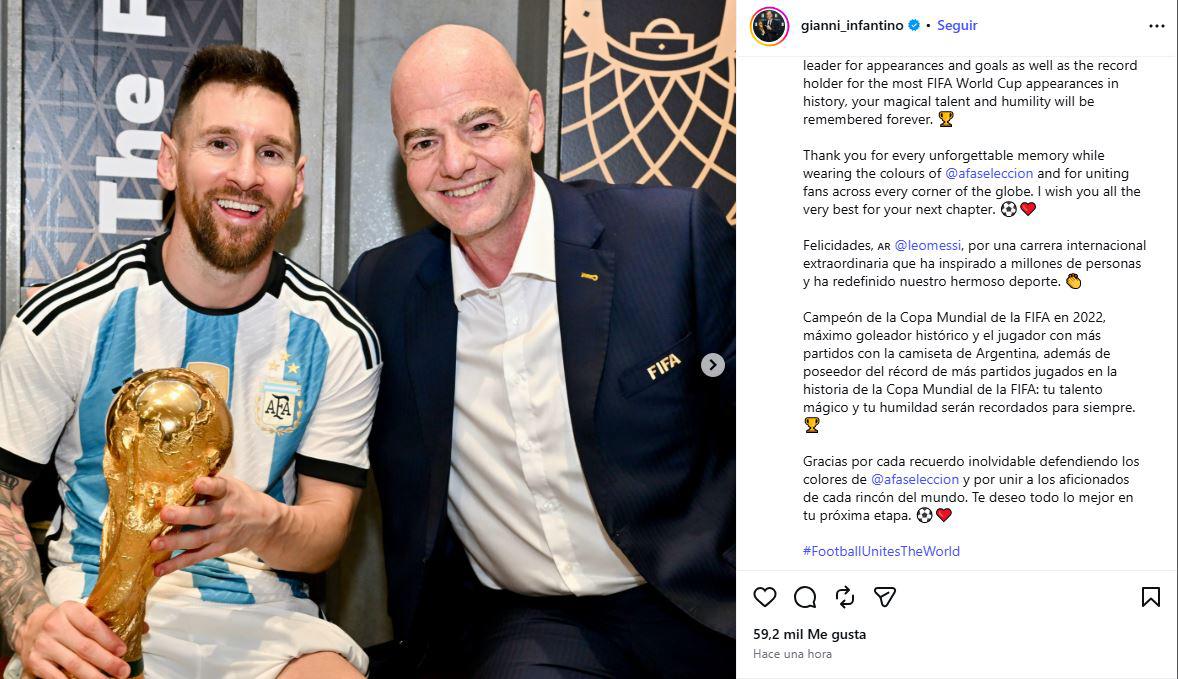 Revuelo tras retiro de Messi de la Selección: Infantino reacciona y deja mensaje