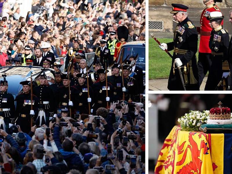 El rey Carlos III, acompañado por sus tres hermanos, encabezó el lunes la procesión que llevó el féretro de Isabel II hasta la catedral de Saint Giles en Edimburgo, capital de Escocia, donde los británicos comenzarán a despedirse de su reina.