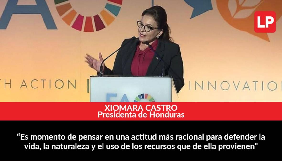 Frases de Xiomara Castro en su discurso en el foro sobre seguridad alimentaria de la FAO