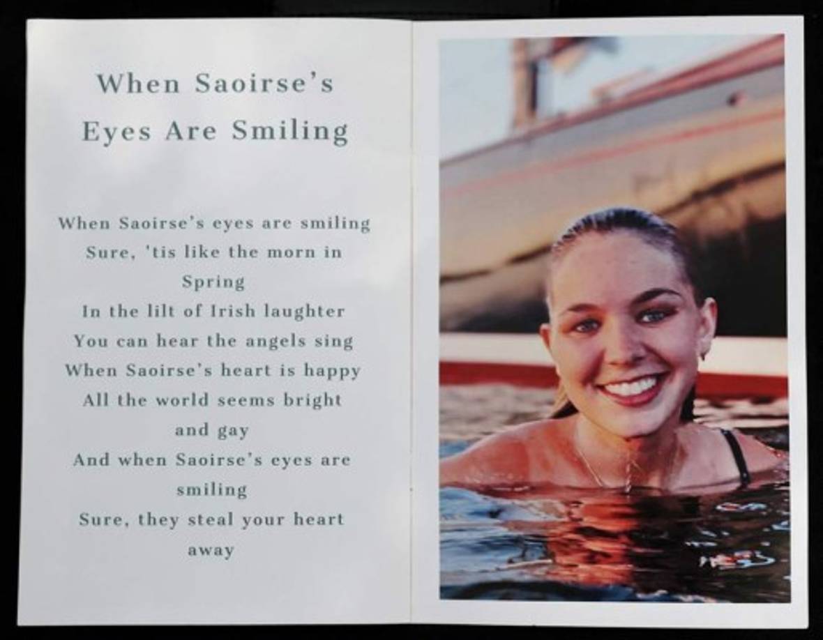 Saoirse nunca ocultó sus problemas con la depresión y discutió su enfermedad mental en un conmovedor ensayo que compartió en un discurso en su universidad.