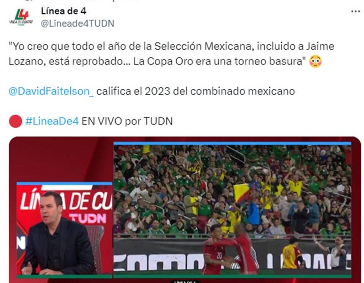 En el programa Línea de Cuatro, Faitelson siguió con sus fuertes comentarios e indicó que la Copa Oro era un “torneo basura”. 