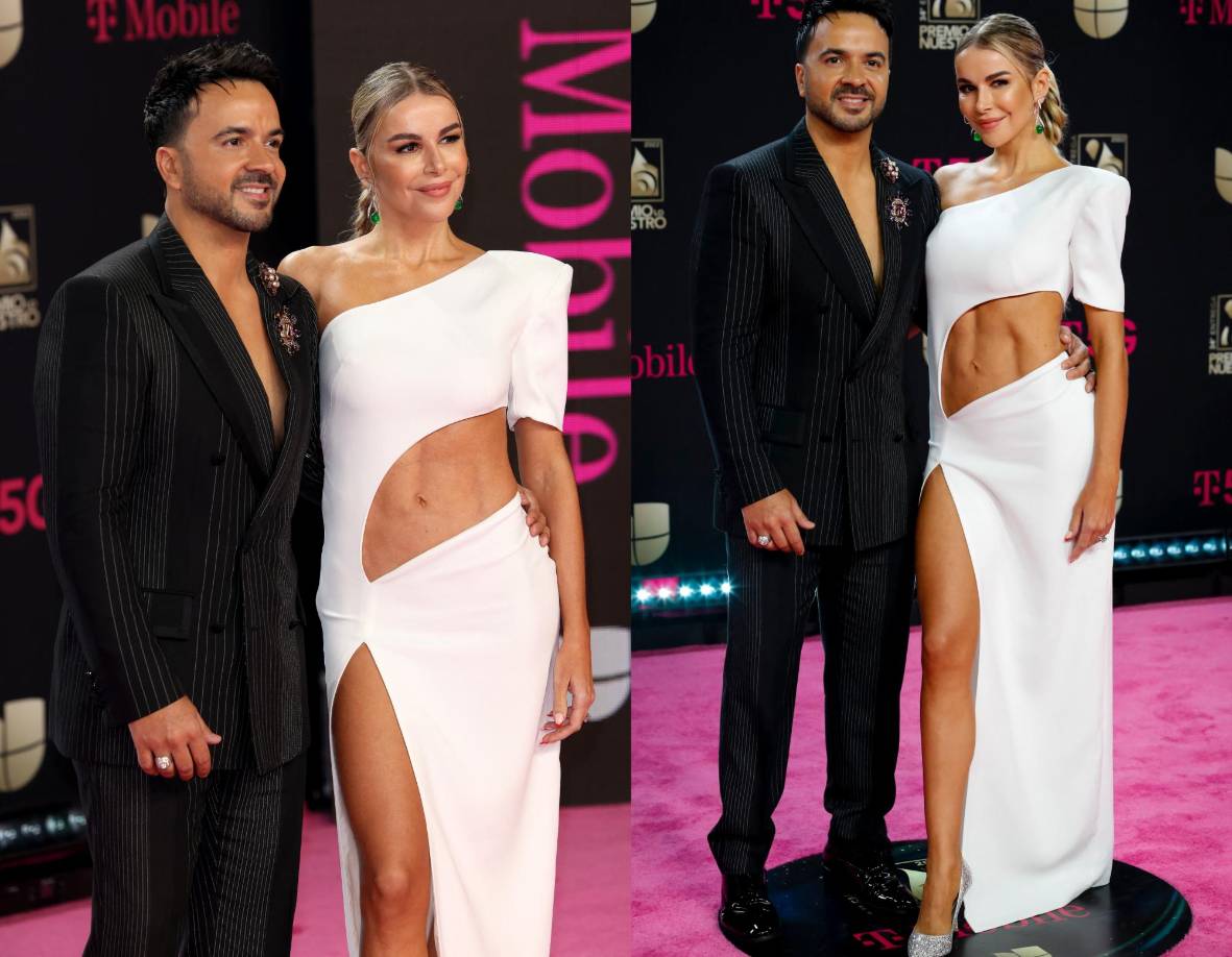 Otros que recogieron halagos fueron Luis Fonsi y su esposa Águeda López que iban como en conjunto, él con un traje negro sin camisa, y ella con su figura de modelo enfundada en un vestido blanco chic y en tendencia de “cut out”, mostrando sus abdominales.