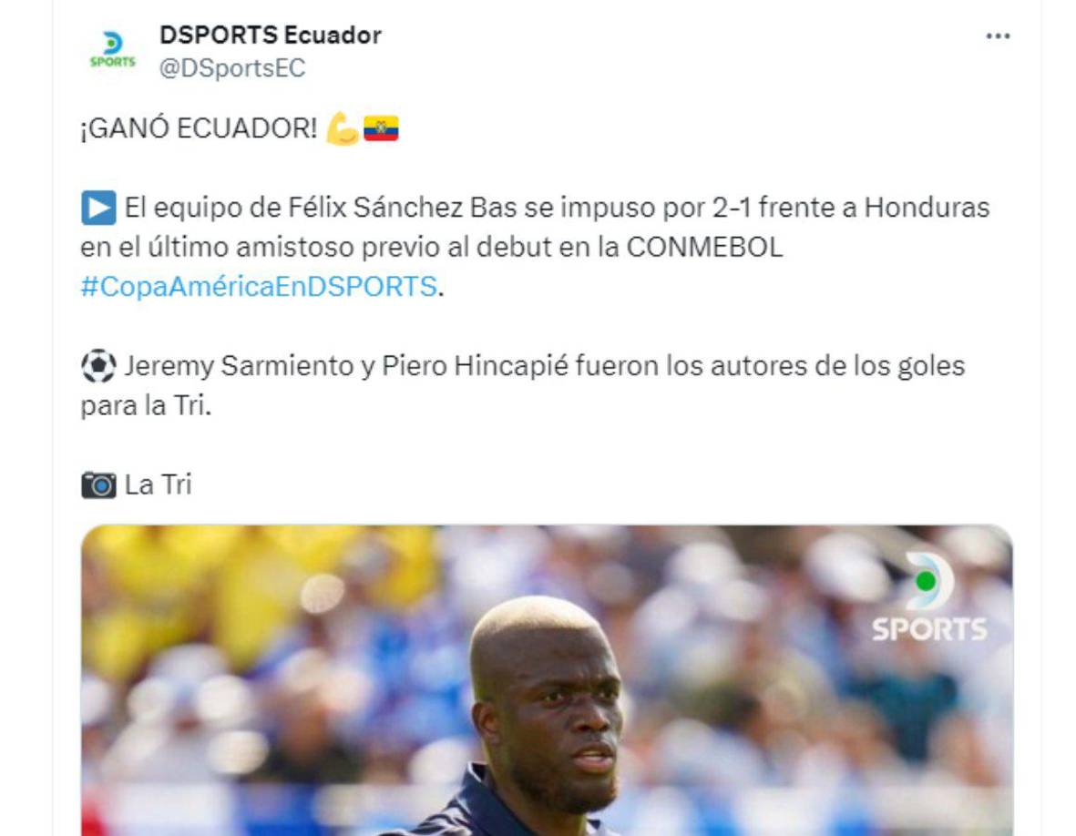 Prensa de Ecuador destacó el partido de su selección ante Honduras que significó el último ensayo de cara a su participación en la Copa América.