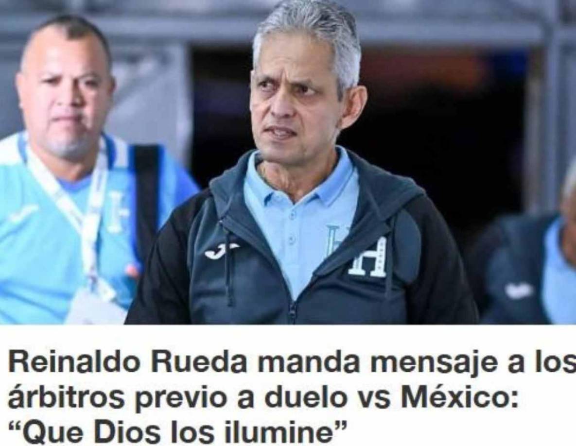 El Récord publicó: “Rueda manda mensaje a los árbitros previo a duelo vs México: que Dios los ilumine”.