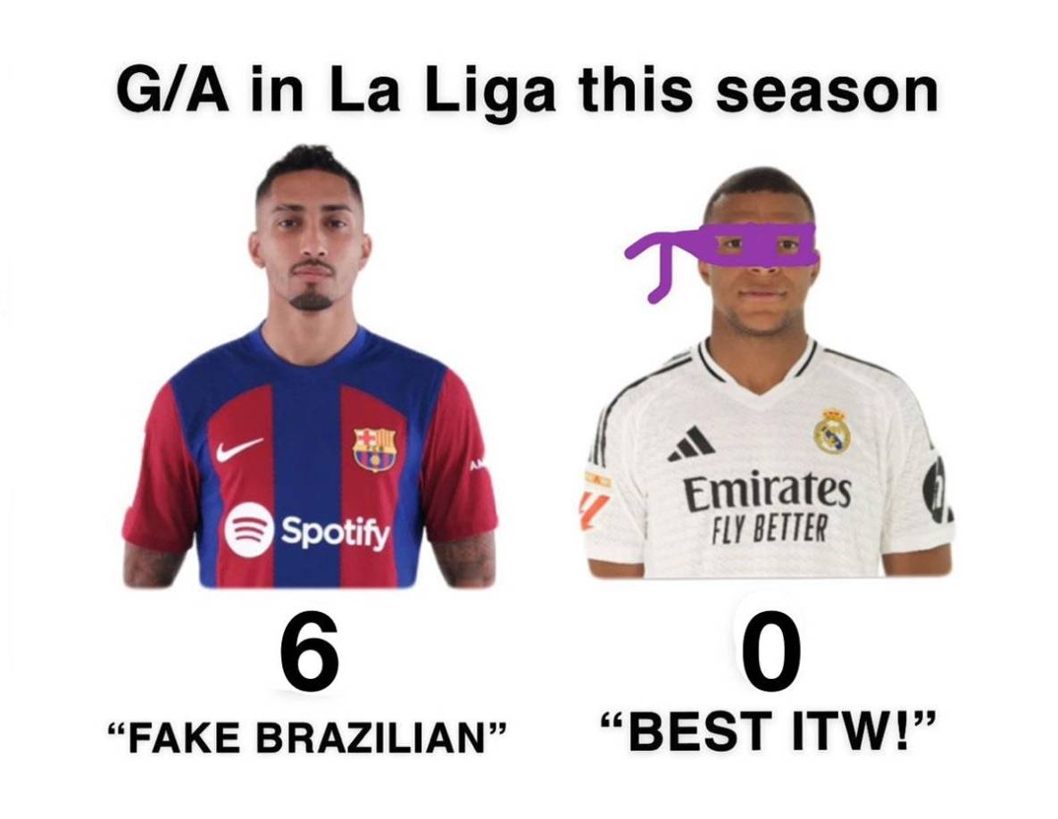 Mbappé y Real Madrid sufren burlas: los memes de la goleada del Barcelona en LaLiga
