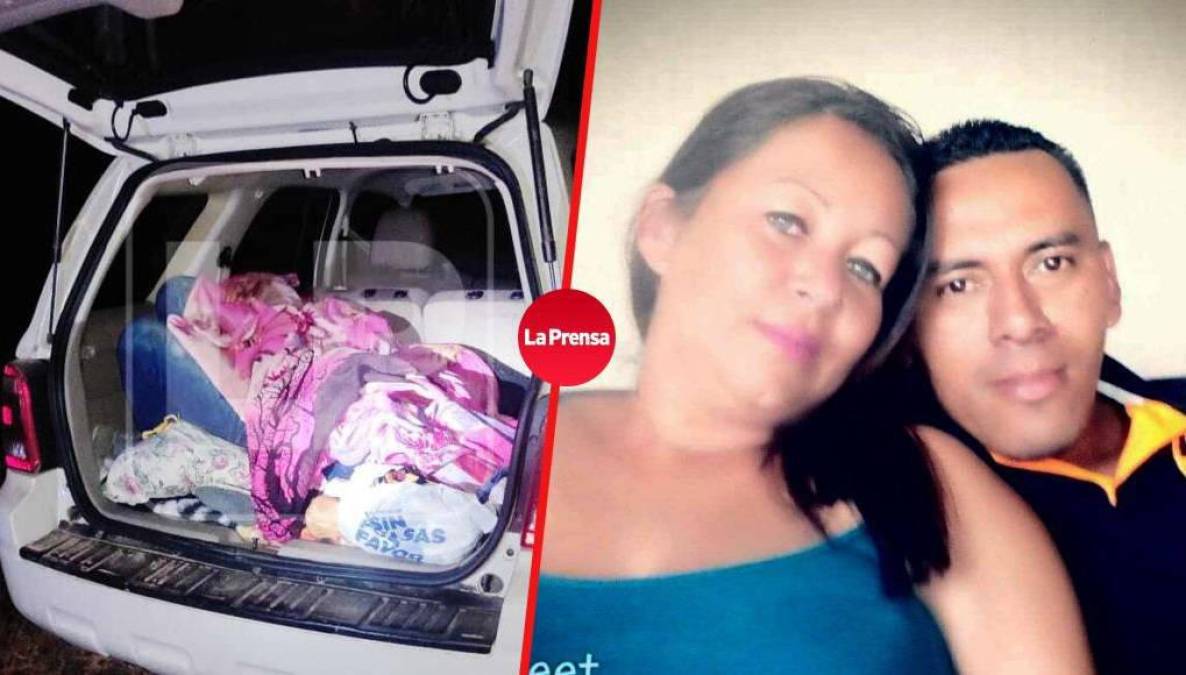 FOTOS: Sicarios asesinaron y dejaron cuerpos de pareja en el baúl de una camioneta en Atlántida