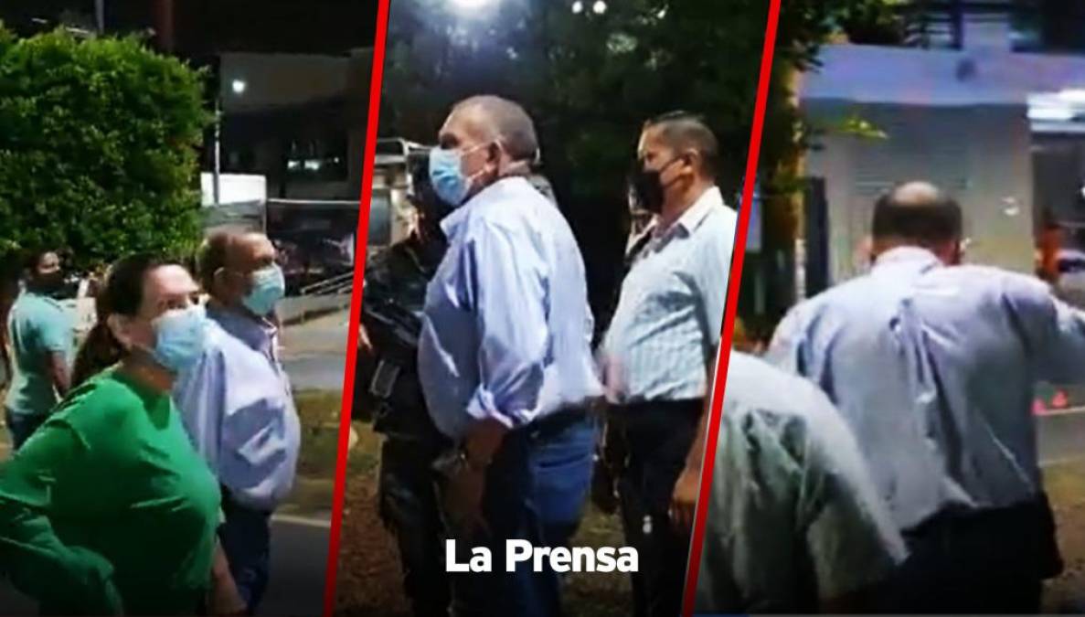 Porfirio Lobo Sosa cuando llegó a la escena del crimen donde murió su hijo en julio. La ex primera dama asistió al funeral de su hijo a través de un permiso especial otorgado por autoridades. 