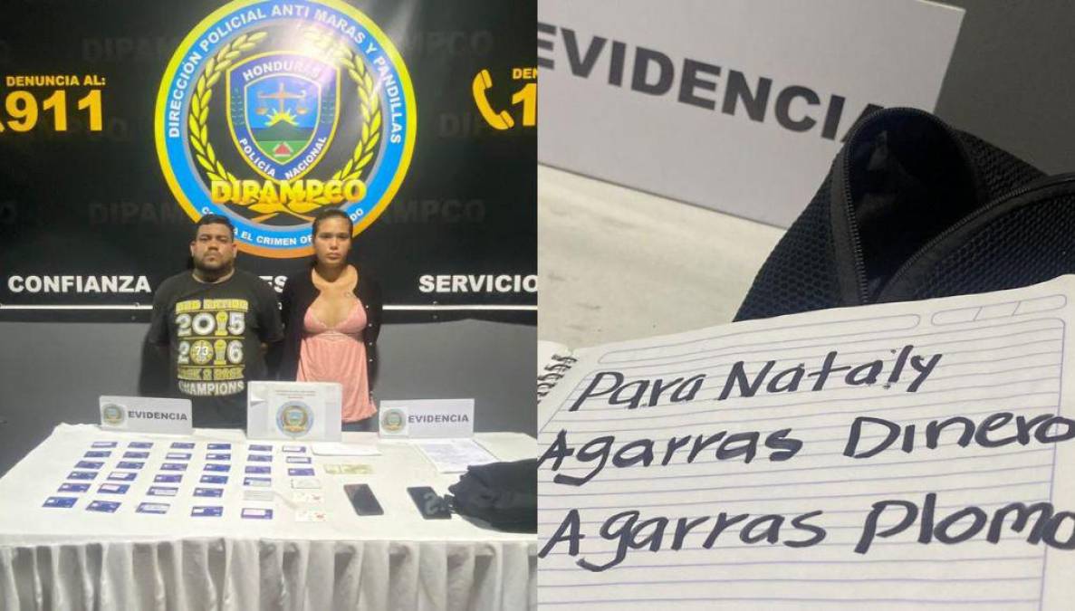 Una pareja fue capturada en San Pedro Sula, presuntos miembros de la banda delictiva M1, quienes recibían órdenes desde la cárcel. 
