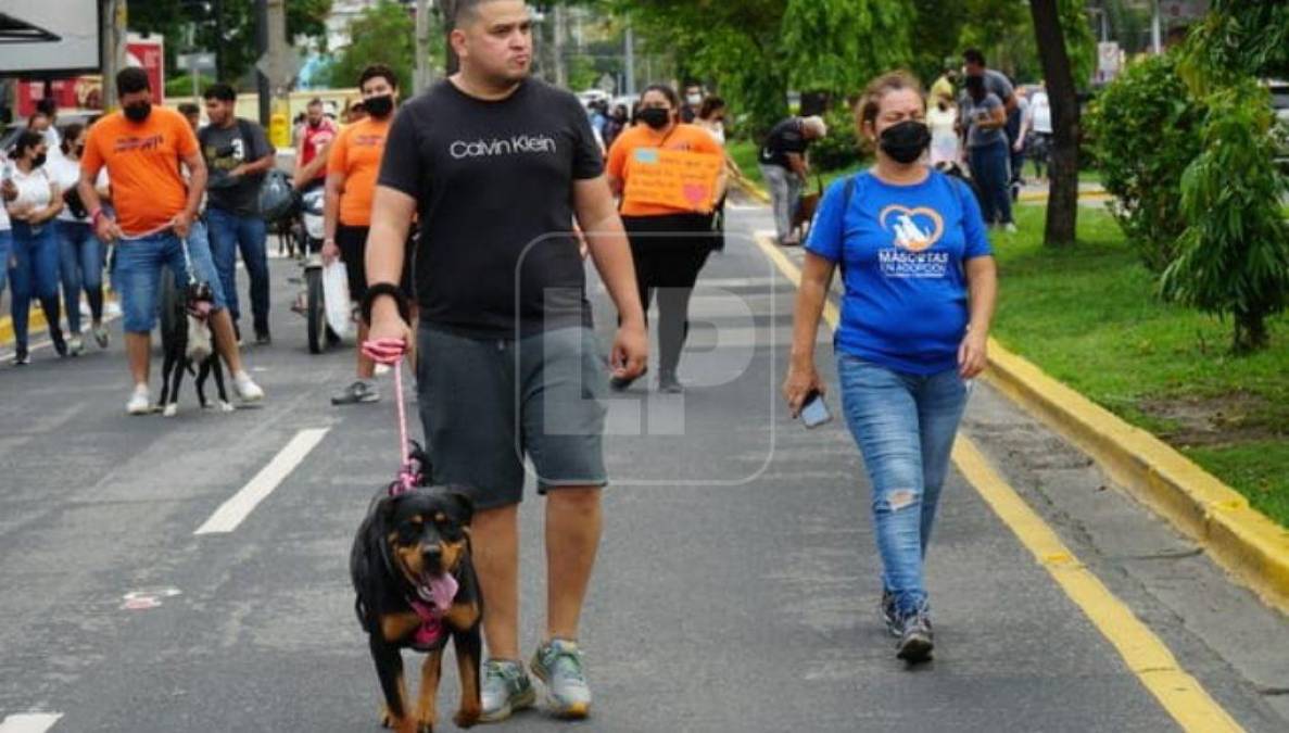 La marcha avanzó por el bulevar Morazán