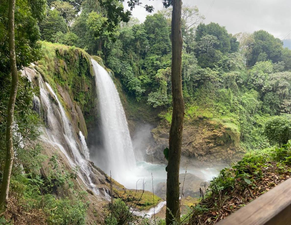 La vista desde arriba es espectacular, el sonido del agua cayendo es muy relajante, sumado al canto de las aves que por ahí transitan.