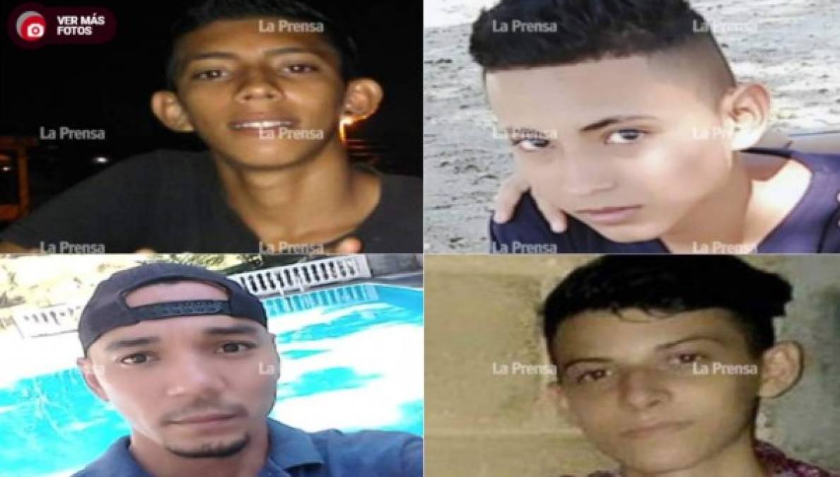 Ya se ha identificado a las cinco víctimas de la masacre registrada la noche de ayer domingo en la colonia El Porvenir, sector de El Carmen. Se trata de Carlos Javier Rivera (18), quien según su familia, acababa de llegar de su trabajo, José Manuel Canales (16), recién se había salido de un colegio de la zona, así como René Javier Andino (34), Gabriel Alexander Castellón Aparicio (39), trabajaba como guardia de seguridad y también en un restaurante de la ciudad, por último está Óscar Salvador Jiménez (21), alias Zancudo, quien según se supo, estuvo preso.