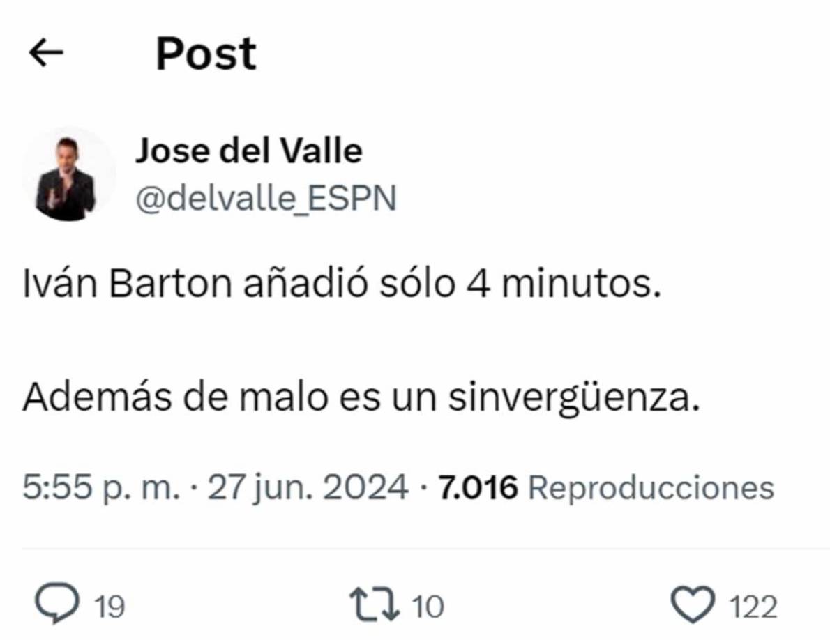 “Además de malo es un sinvergüenza”, agregó José del Valle.