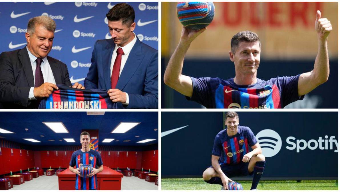 Lewandoski fue presentado este viernes en el Spotify Camp Nou ante más de 55,000 aficionados.