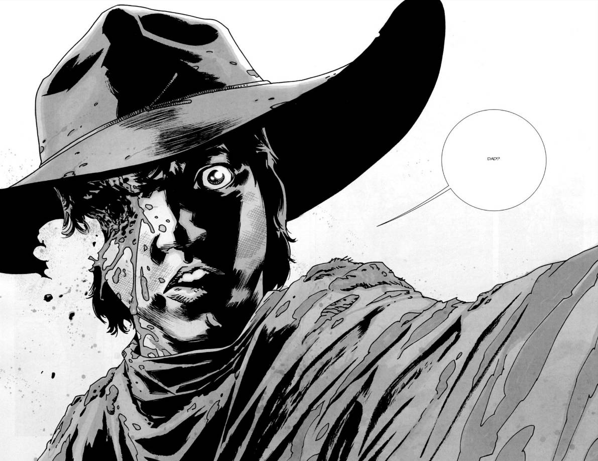 Su creador, Robert Kirkman, inició una serie de historietas mensual en 2003 con dibujos son de Tony Moore y Charlie Adlard. La historia contaba la vida de Rock Grimes, sheriff que resulta herido en un tiroteo y termina en estado de coma. Cuando despierta descubre que el mundo ha sido extinguido en una especie de apocalipsis zombi y que no sabe dónde está su familia.