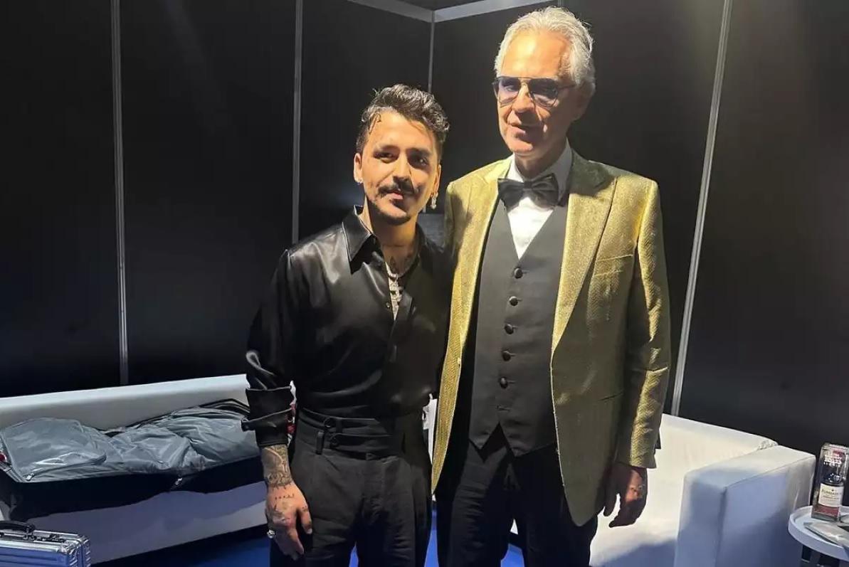 Christian Nodal cantará con Andrea Bocelli