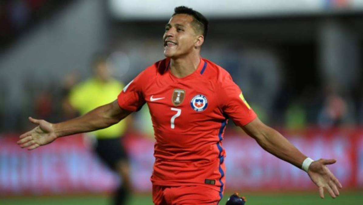 Alexis Sánchez: Uno de los cracks de Chile, se reporta listo para enfrentar a Honduras. Milita en el Manchester United.