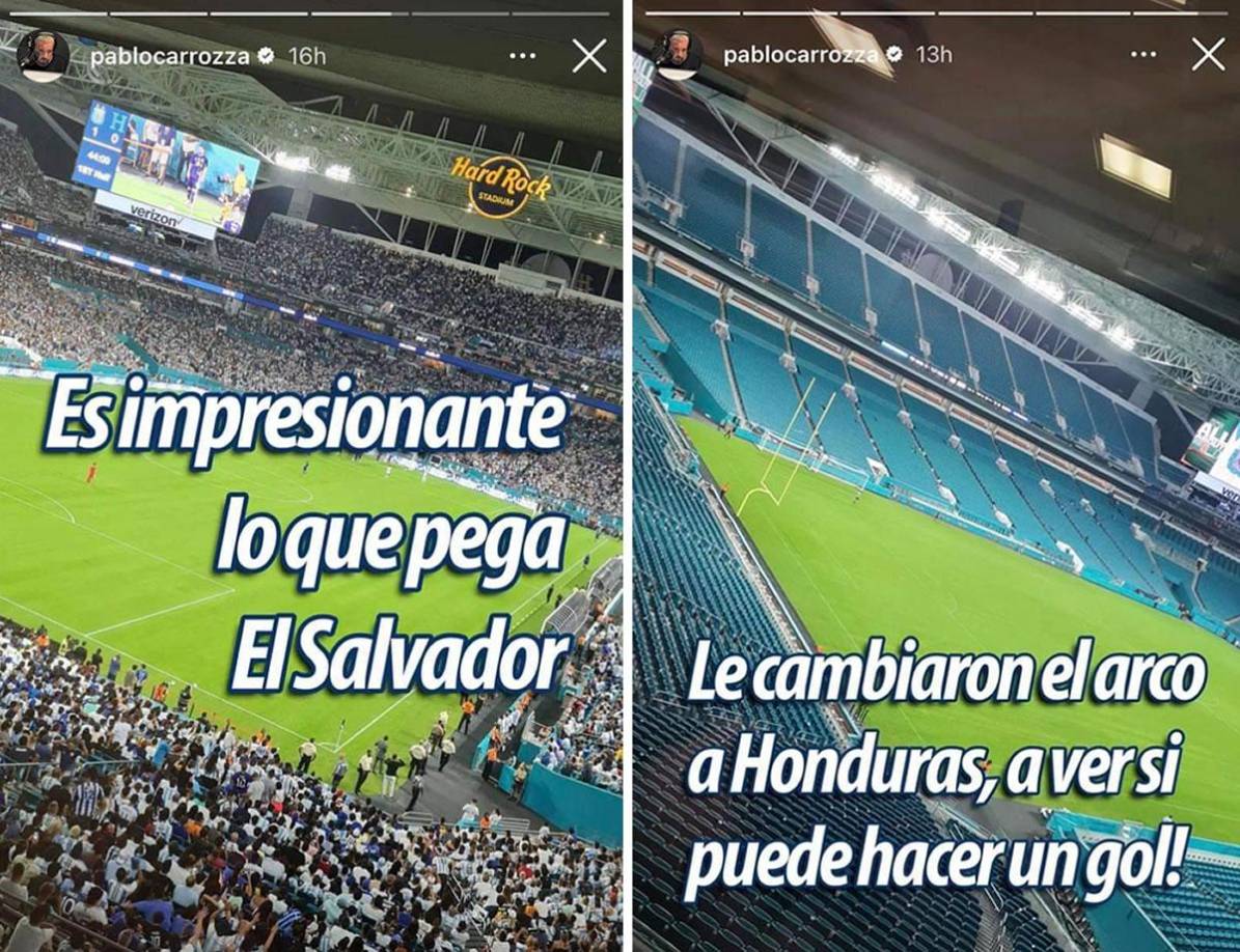 El periodista argentino Pablo Carrozza también se burló de la Selección de Honduras en Instagram, la confundió, adrede, con El Salvador y después se mofó porque la ‘H‘ no hizo un disparo al arco.