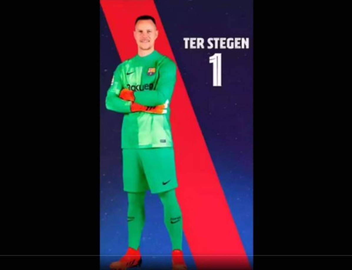 Marc-André ter Stegen - El portero alemán con el número 1. Es el titular indiscutible en el FC Barcelona.