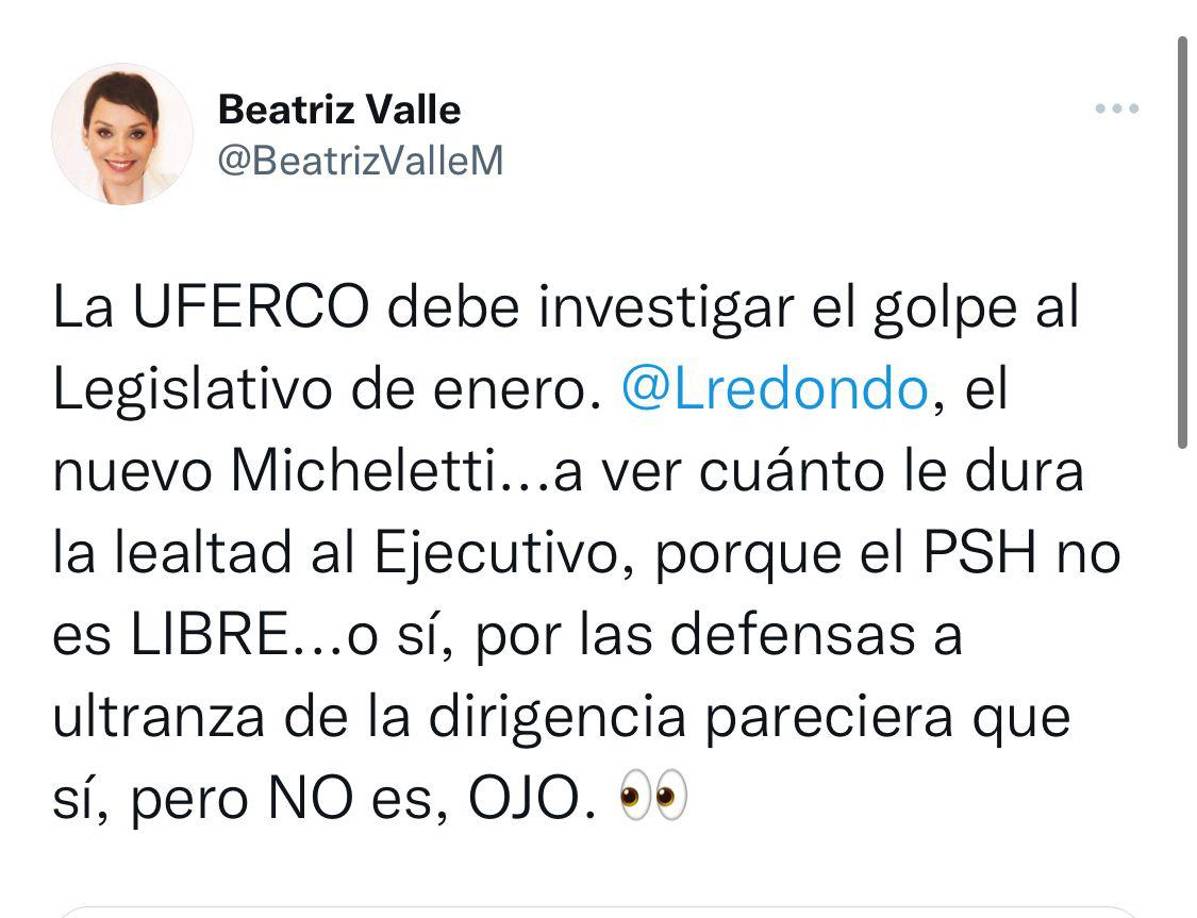 Las explosivas revelaciones de la diputada Beatriz Valle que sacuden al Partido Libre