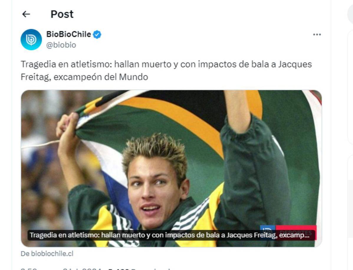 La muerte del deportista ha generado consternación mundial. 