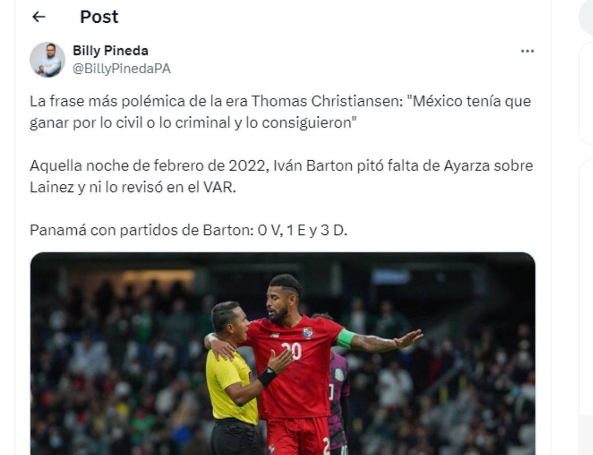 Periodistas de Panamá han recordado el historial cuando Iván Barton les ha pitado.