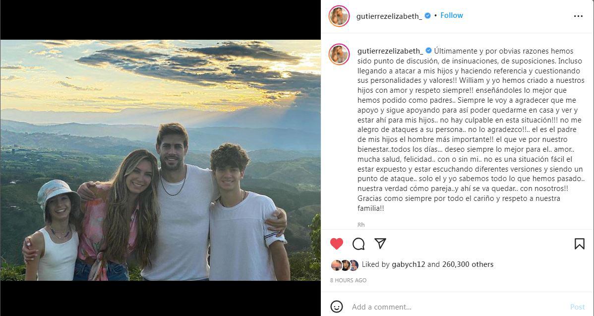 Elizabeth Gutiérrez compartió este comunicado en sus redes sociales.
