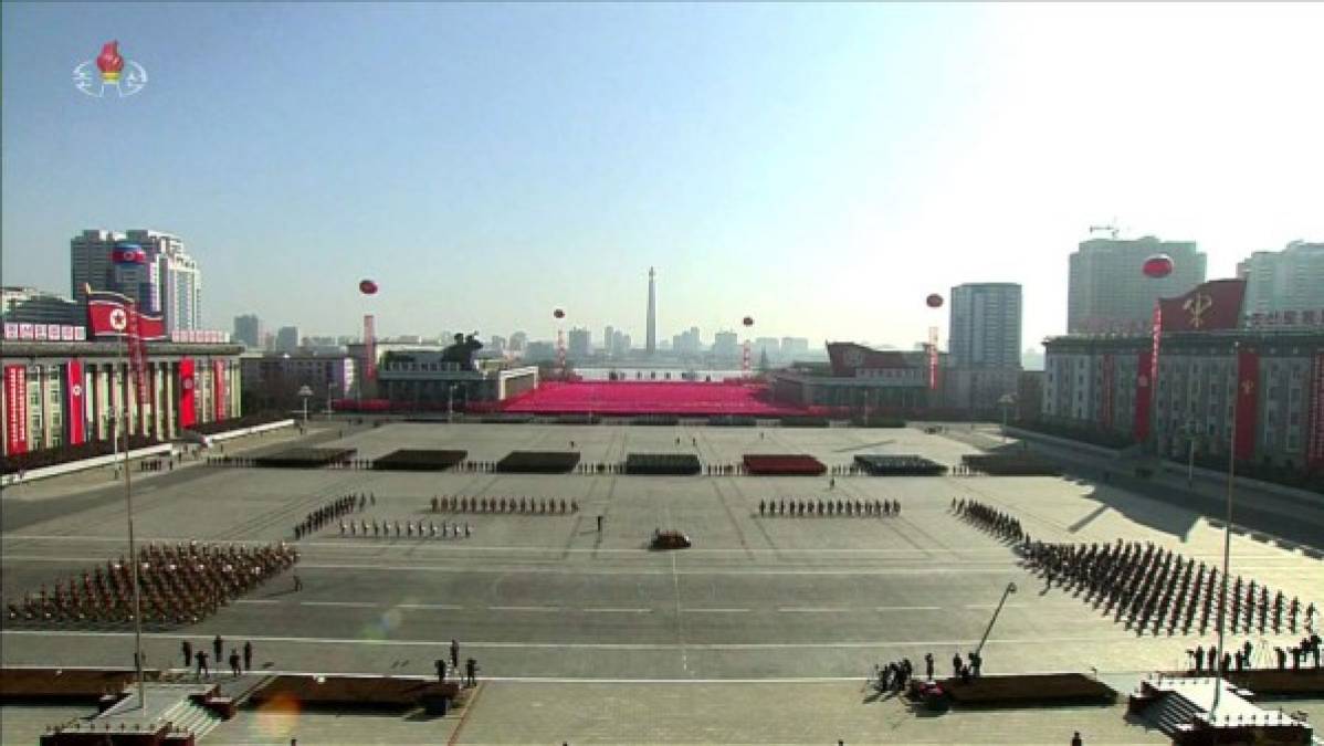 El último desfile militar celebrado en Corea del Norte fue el 15 de abril de 2017 con motivo del 105 aniversario del nacimiento de Kim Il-sung, que es su fiesta nacional. AFP
